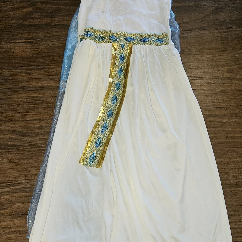 Spirit Cleopatra Costume with Gold and Teal Accents Sz Small - Picture 2 of 5